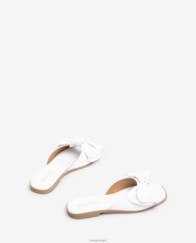 Unisa sandália rasa com laço mulheres 6V2Z6109 branco