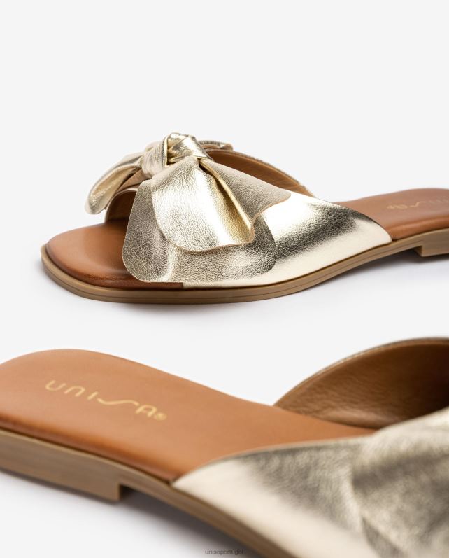 Unisa sandália rasa com laço mulheres 6V2Z610 gracioso