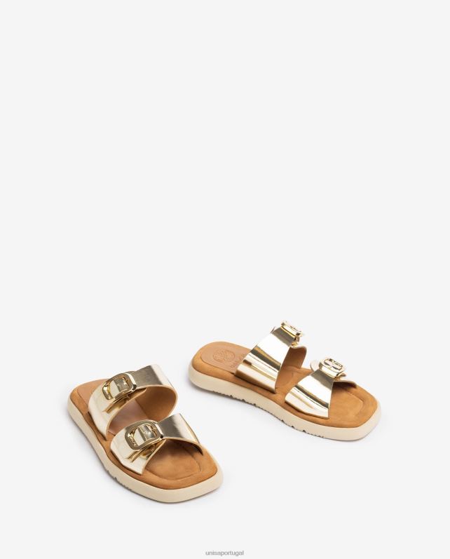 Unisa sandália rasteira com fivela dupla mulheres 6V2Z698 gracioso