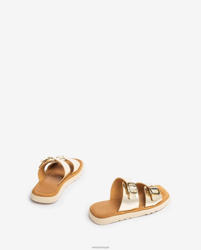 Unisa sandália rasteira com fivela dupla mulheres 6V2Z698 gracioso