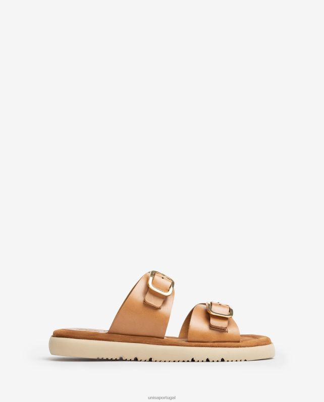 Unisa sandália rasteira com fivela dupla mulheres 6V2Z699 gracioso