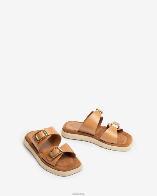 Unisa sandália rasteira com fivela dupla mulheres 6V2Z699 gracioso