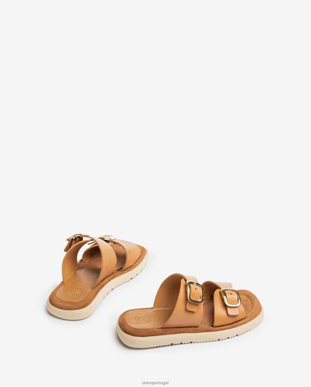 Unisa sandália rasteira com fivela dupla mulheres 6V2Z699 gracioso