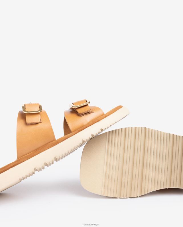 Unisa sandália rasteira com fivela dupla mulheres 6V2Z699 gracioso