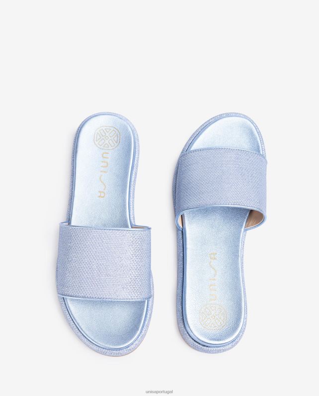 Unisa sandália rasteira com gáspea larga mulheres 6V2Z630 azul