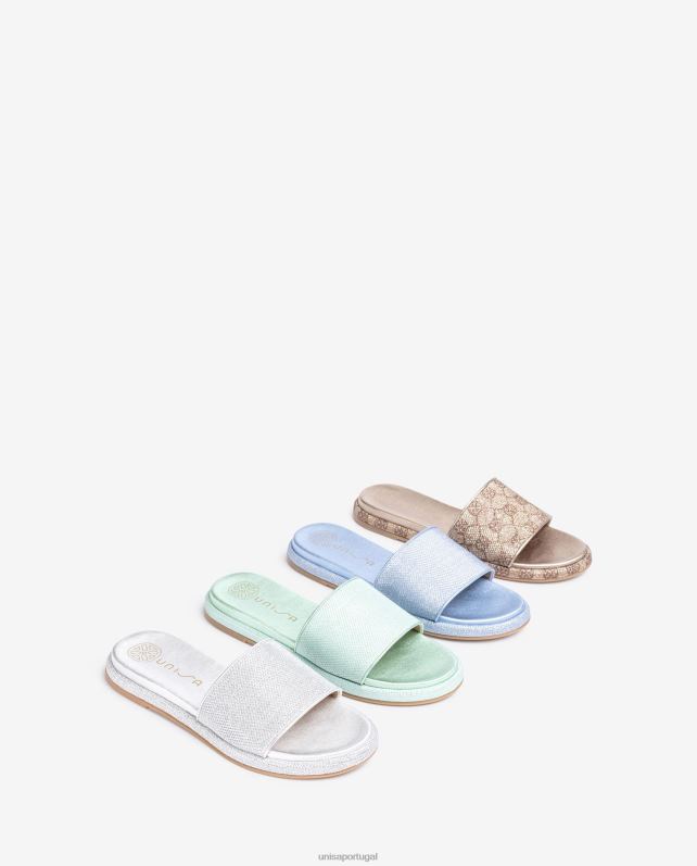 Unisa sandália rasteira com gáspea larga mulheres 6V2Z630 azul