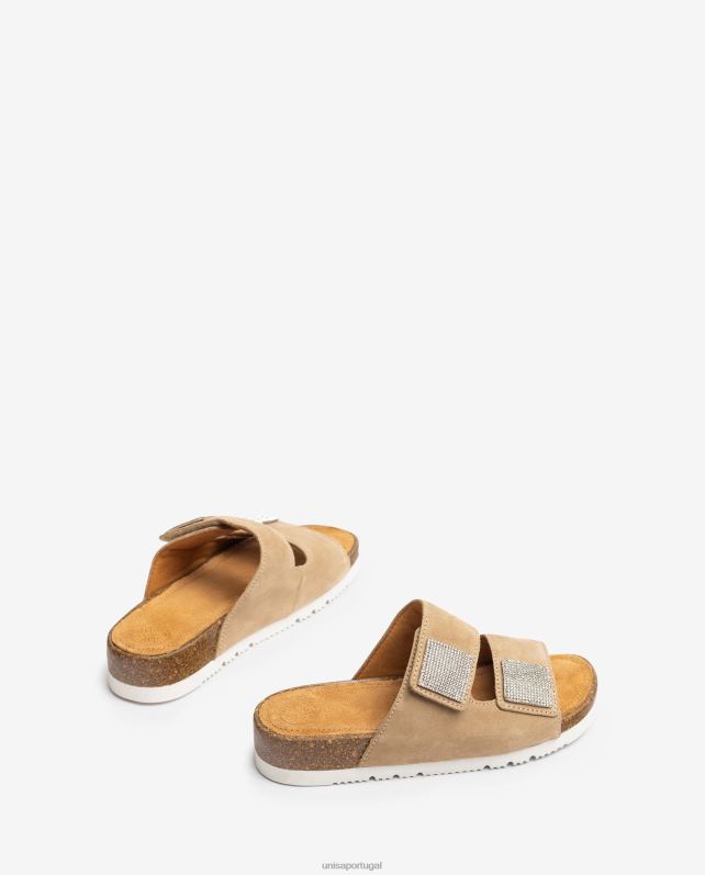 Unisa sandália rasteira com tira dupla mulheres 6V2Z693 gracioso