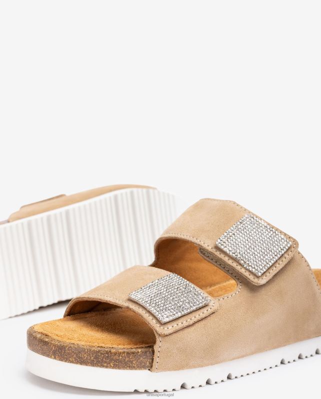 Unisa sandália rasteira com tira dupla mulheres 6V2Z693 gracioso