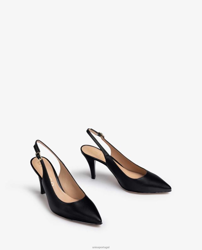 Unisa bombas de couro slingback mulheres 6V2Z6541 preto