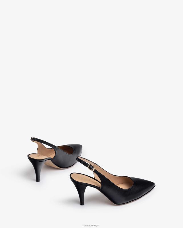 Unisa bombas de couro slingback mulheres 6V2Z6541 preto