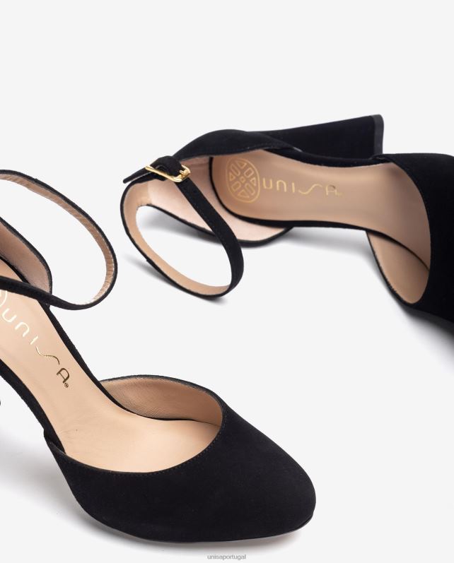 Unisa d'orsay sapato de camurça com tira no tornozelo mulheres 6V2Z6517 moda