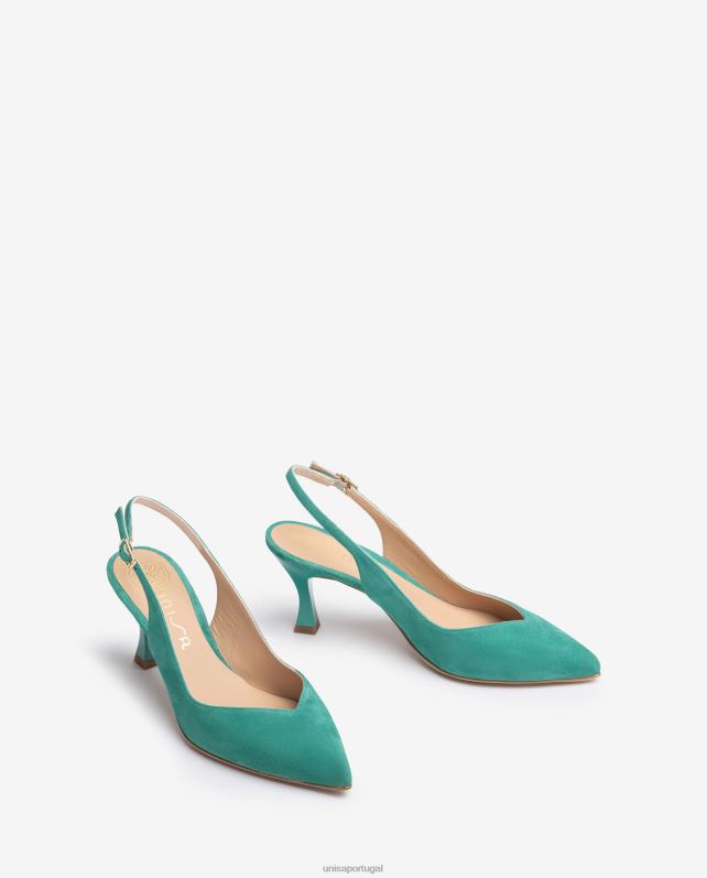 Unisa d'orsay sapato tipo tira no tornozelo com salto pintado mulheres 6V2Z6506 verde