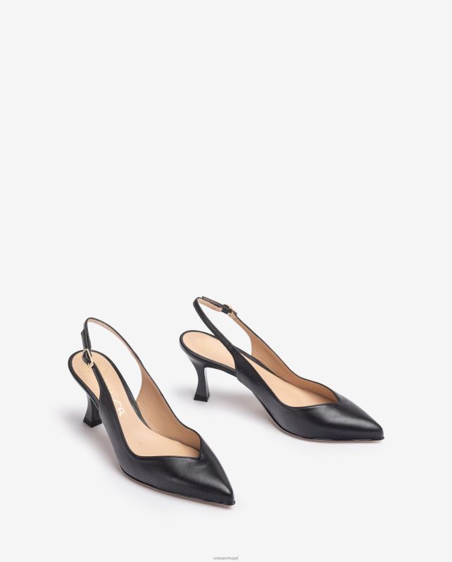 Unisa d'orsay sapato tipo tira no tornozelo com salto pintado mulheres 6V2Z6530 preto