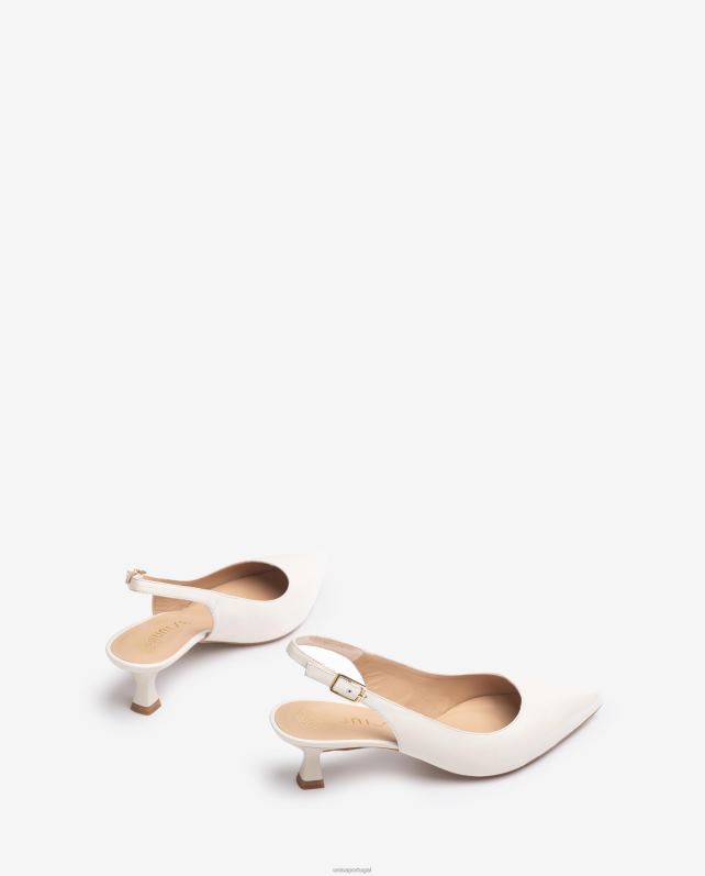 Unisa estilingue de couro para trás mulheres 6V2Z6514 branco