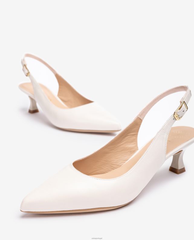 Unisa estilingue de couro para trás mulheres 6V2Z6514 branco