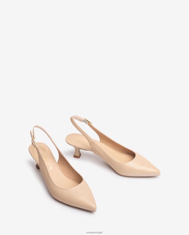 Unisa estilingue de couro para trás mulheres 6V2Z6515 bege