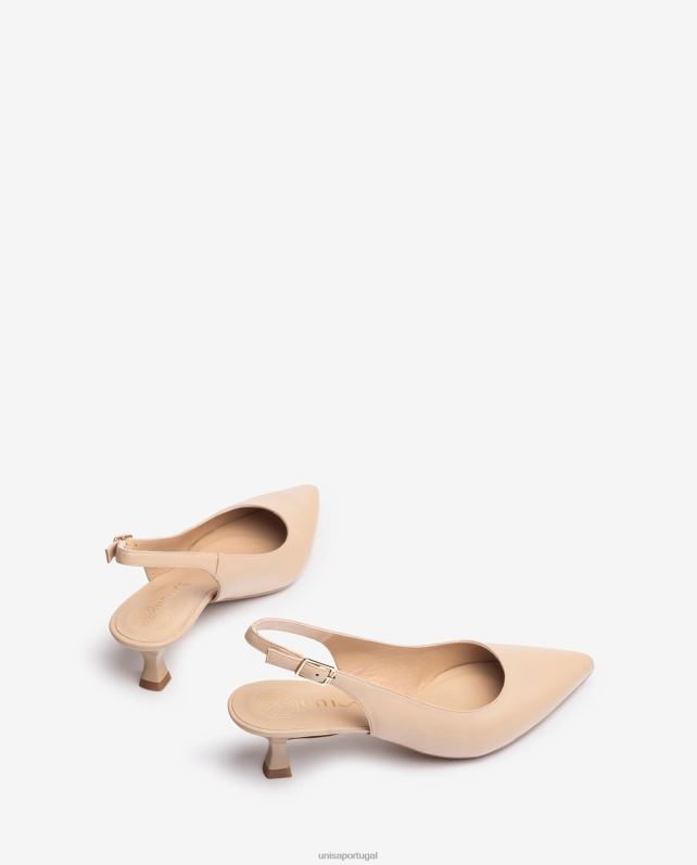 Unisa estilingue de couro para trás mulheres 6V2Z6515 bege