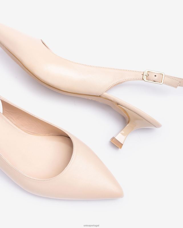 Unisa estilingue de couro para trás mulheres 6V2Z6515 bege