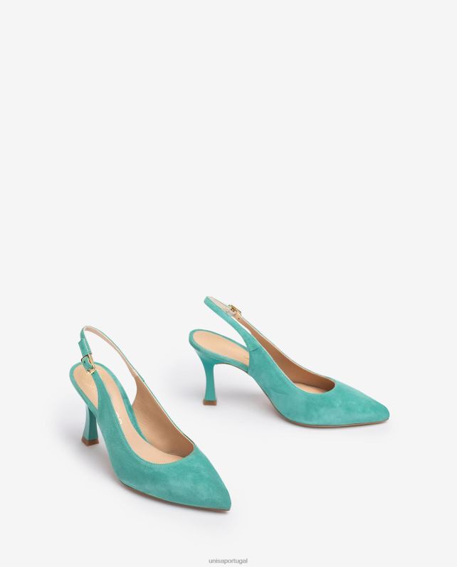 Unisa estilingue dedo do pé pontudo para trás mulheres 6V2Z6505 verde