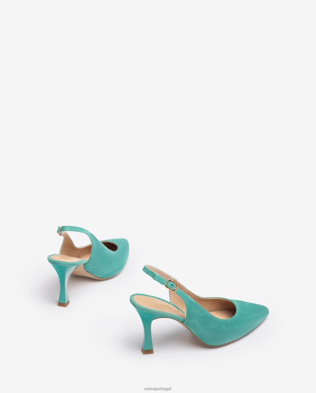 Unisa estilingue dedo do pé pontudo para trás mulheres 6V2Z6505 verde