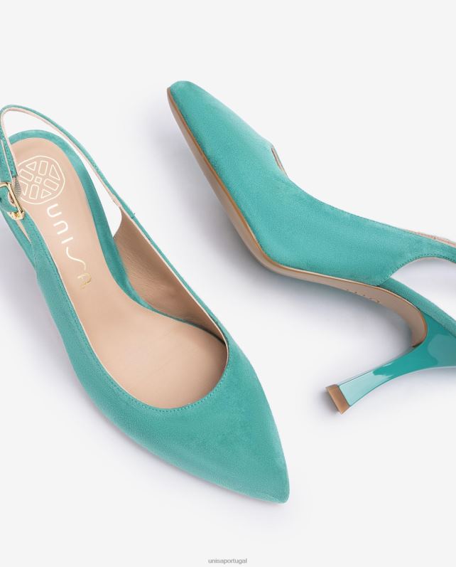 Unisa estilingue dedo do pé pontudo para trás mulheres 6V2Z6505 verde