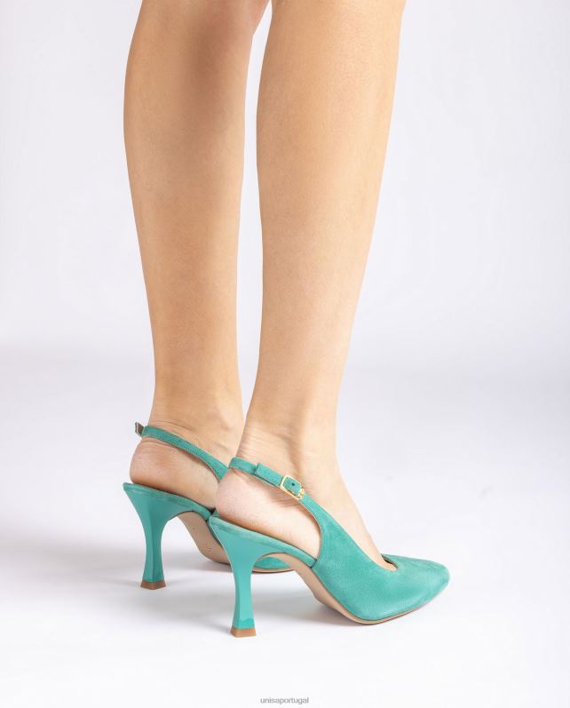 Unisa estilingue dedo do pé pontudo para trás mulheres 6V2Z6505 verde