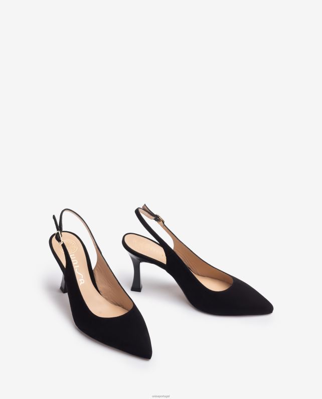 Unisa estilingue dedo do pé pontudo para trás mulheres 6V2Z6519 preto