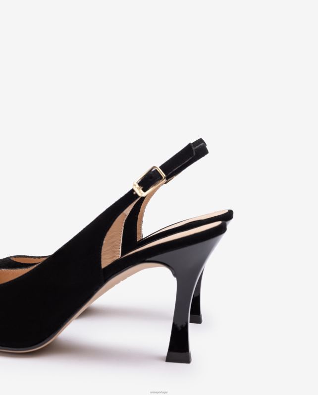 Unisa estilingue dedo do pé pontudo para trás mulheres 6V2Z6519 preto