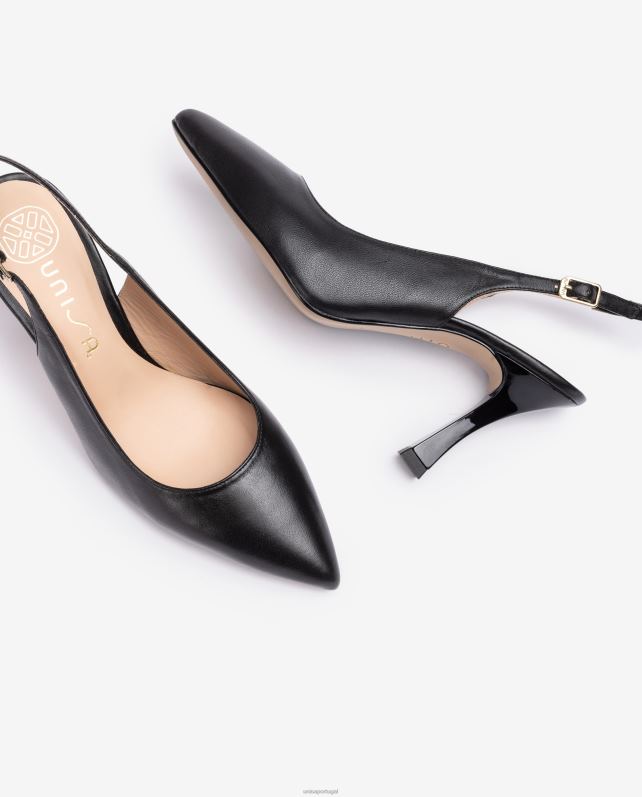 Unisa estilingue dedo do pé pontudo para trás mulheres 6V2Z6533 preto