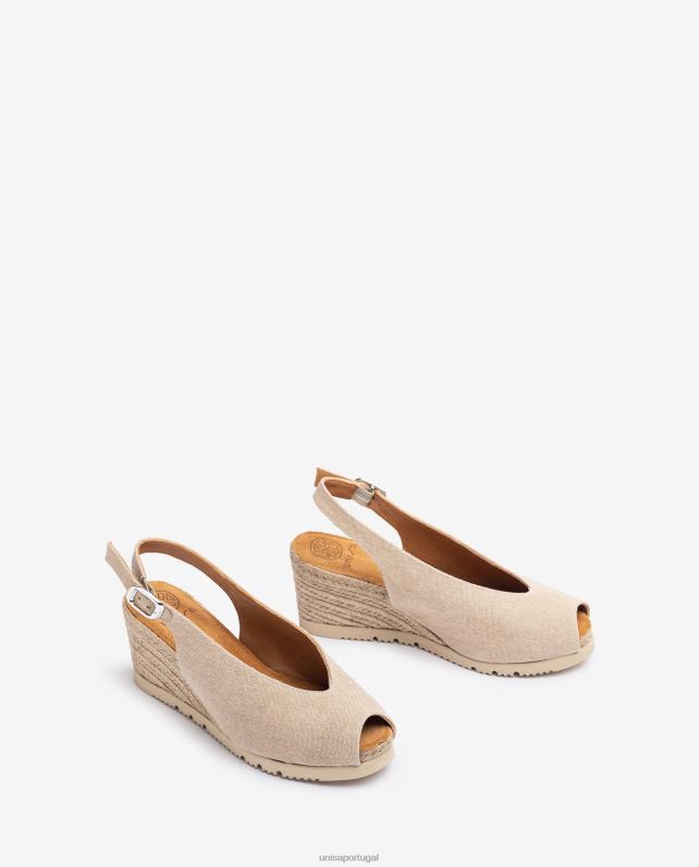 Unisa sandália de juta slingback mulheres 6V2Z6469 marrom