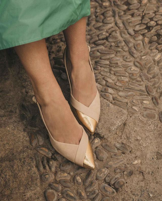 Unisa sapato bico fino slingback. mulheres 6V2Z61324 bege