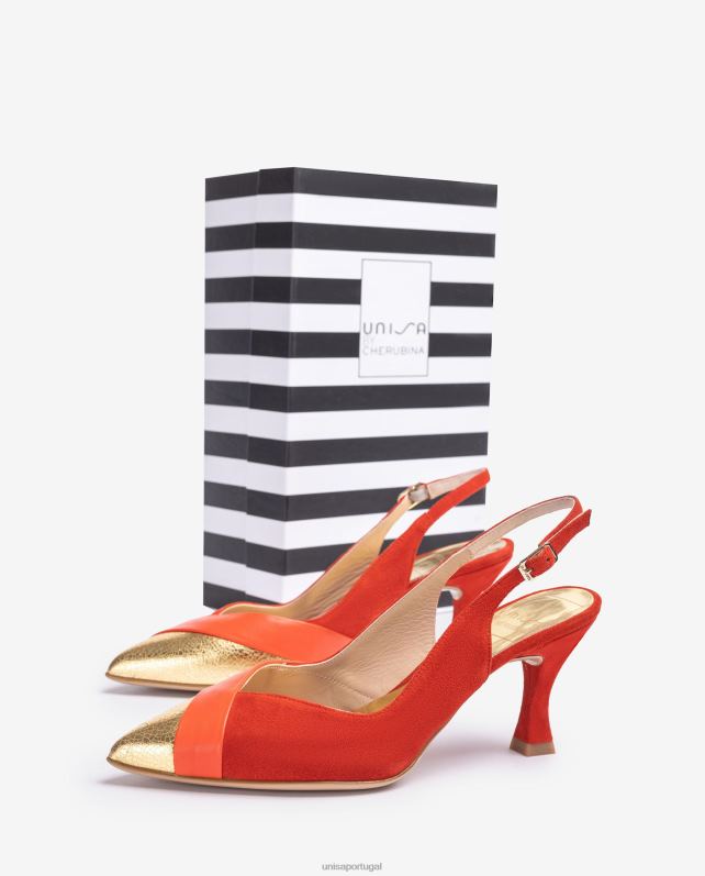 Unisa sapato bico fino slingback. mulheres 6V2Z61325 vermelho