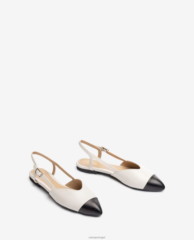Unisa sapato slingback bicolor mulheres 6V2Z6542 branco