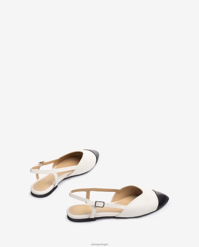 Unisa sapato slingback bicolor mulheres 6V2Z6542 branco