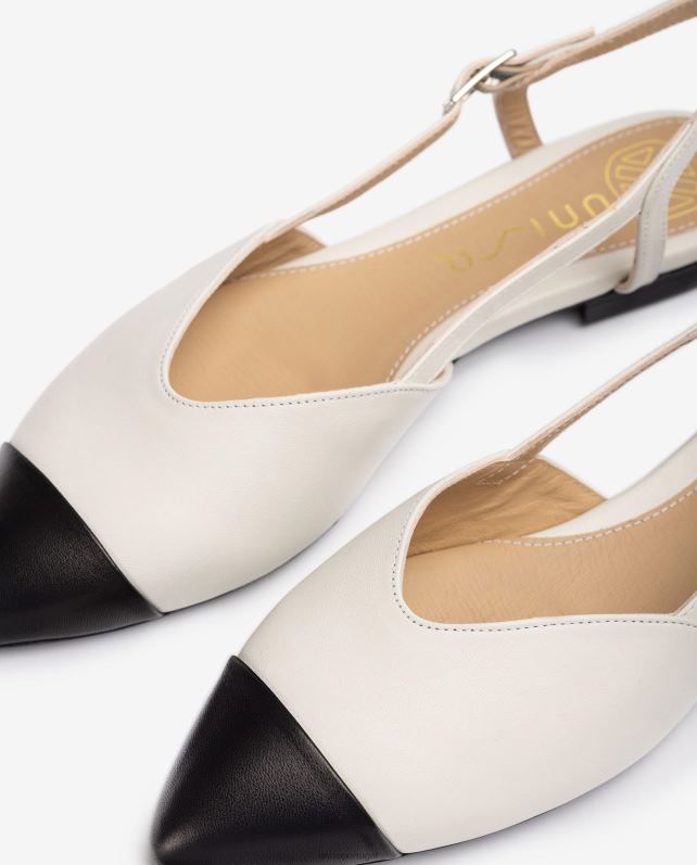 Unisa sapato slingback bicolor mulheres 6V2Z6542 branco