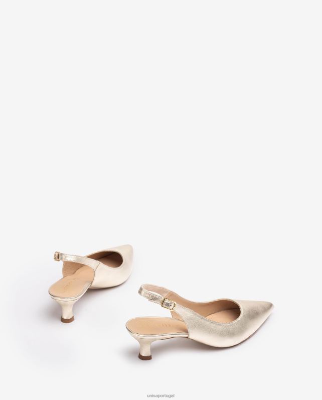 Unisa sling de couro com efeito metalizado mulheres 6V2Z6500 moda