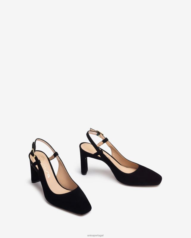 Unisa sling dedo quadrado para trás mulheres 6V2Z6535 preto