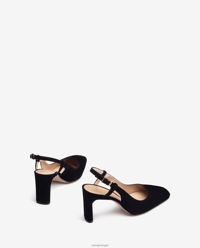 Unisa sling dedo quadrado para trás mulheres 6V2Z6535 preto