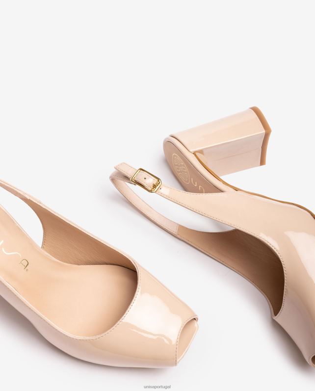 Unisa sling peep toe quadrado para trás mulheres 6V2Z6523 bege
