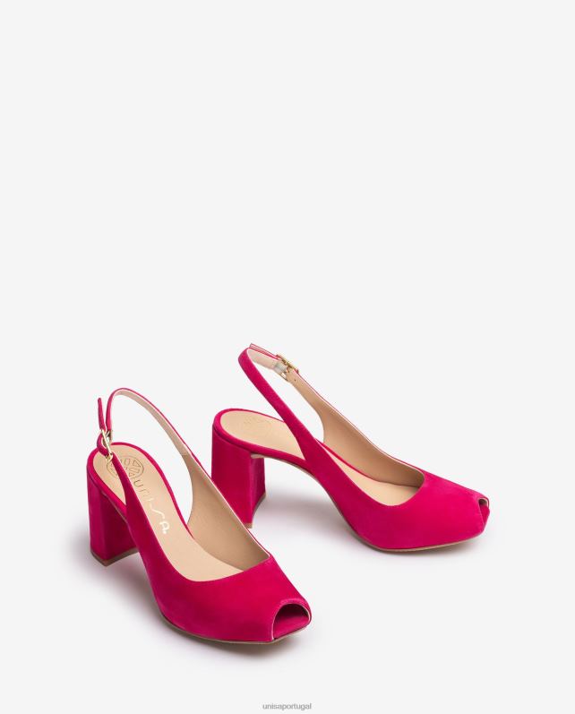 Unisa sling peep toe quadrado para trás mulheres 6V2Z6526 rosa