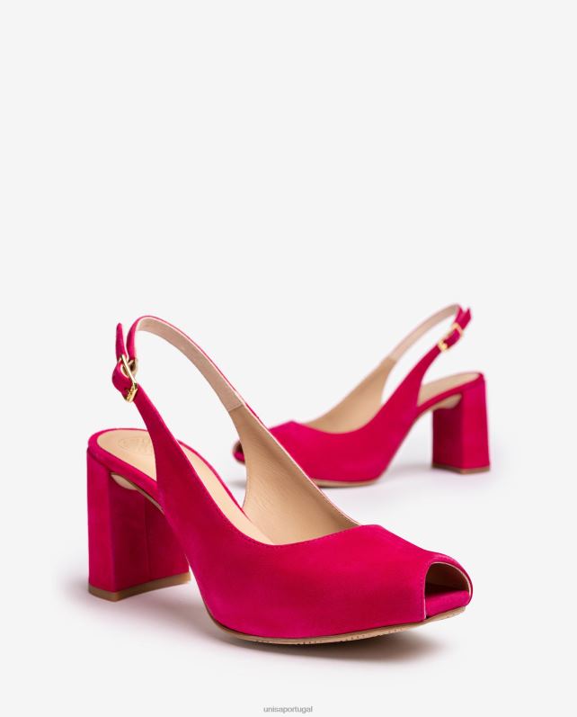 Unisa sling peep toe quadrado para trás mulheres 6V2Z6526 rosa
