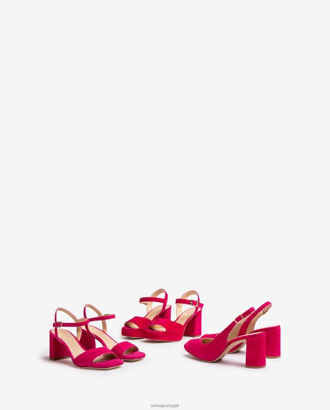 Unisa sling peep toe quadrado para trás mulheres 6V2Z6526 rosa