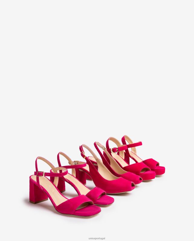 Unisa sling peep toe quadrado para trás mulheres 6V2Z6526 rosa