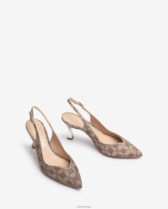 Unisa slingback com salto pintado mulheres 6V2Z6516 gracioso