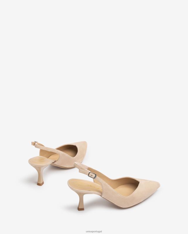 Unisa slingback com salto pintado mulheres 6V2Z6546 bege