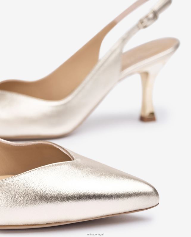 Unisa slingback com salto pintado mulheres 6V2Z6548 moda