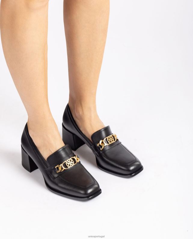 Unisa mocassim bico quadrado com acabamento mulheres 6V2Z61302 gracioso