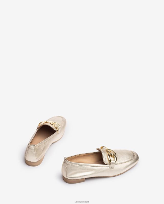 Unisa mocassim com uma corrente mulheres 6V2Z6601 moda