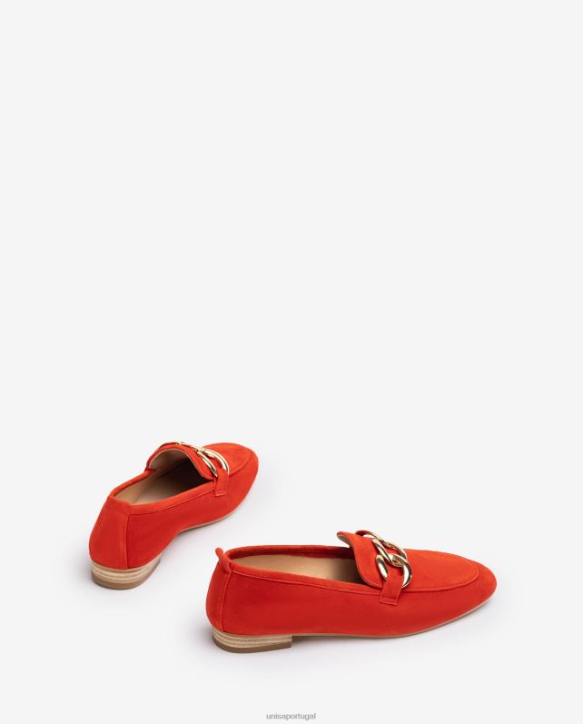 Unisa mocassim com uma corrente mulheres 6V2Z6607 vermelho