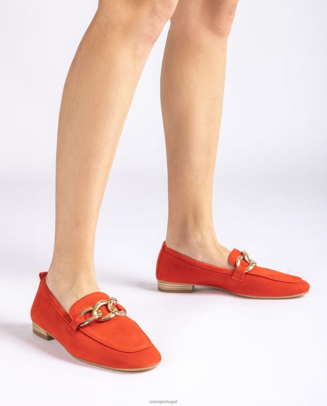 Unisa mocassim com uma corrente mulheres 6V2Z6607 vermelho